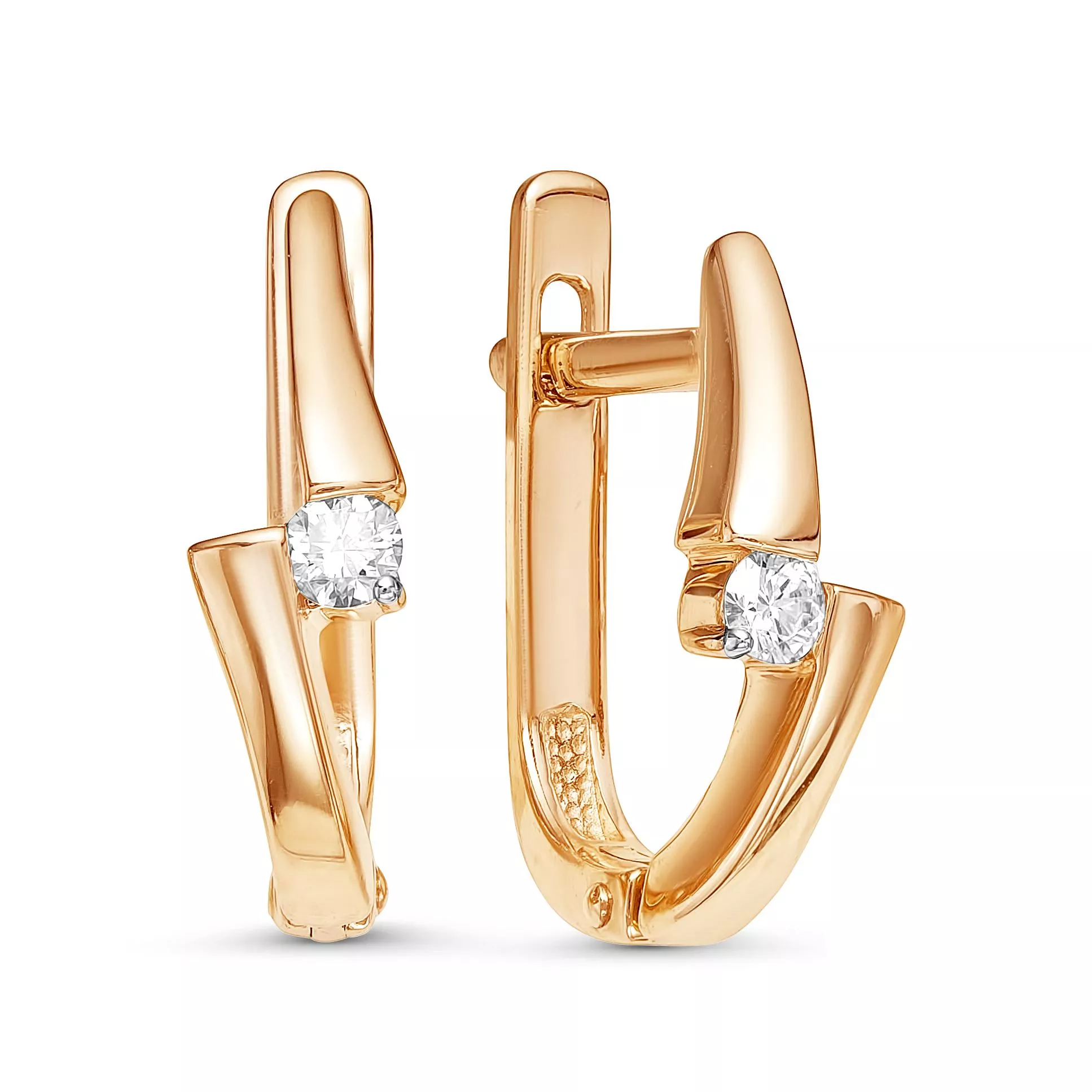 Серьги из красного золота с бриллиантом V21911510000