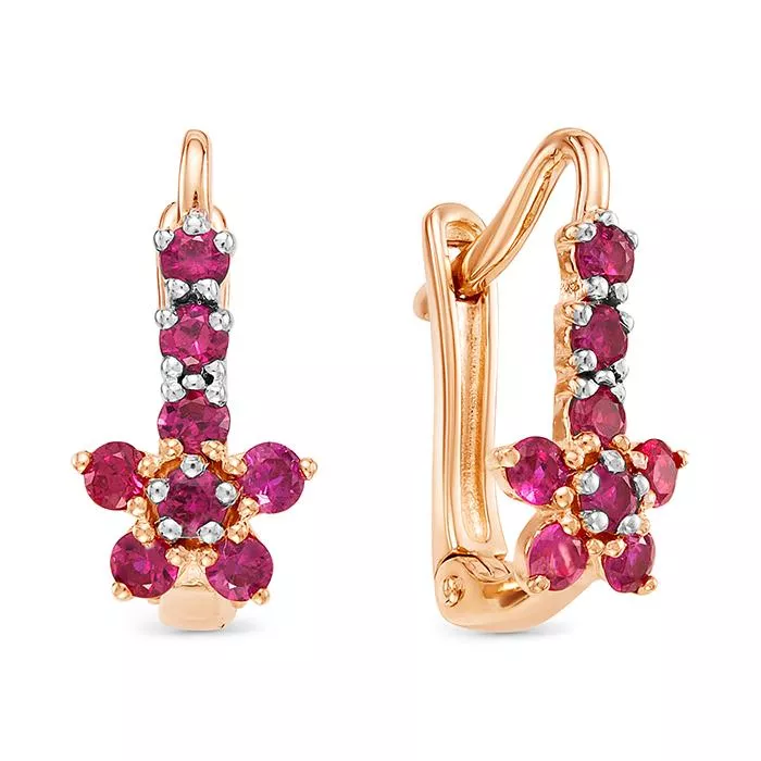 Серьги из красного золота с рубином V26211511200