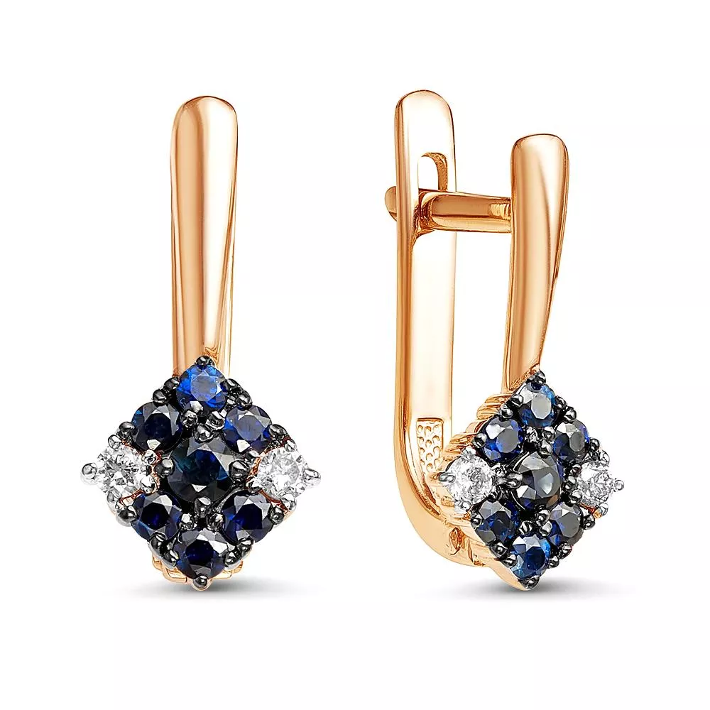 Серьги из красного золота с сапфиром V23501510300