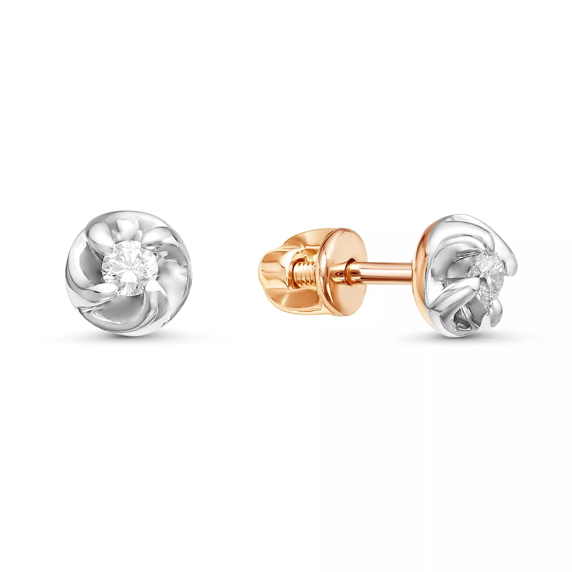 Серьги из красного золота с бриллиантом V44171510000