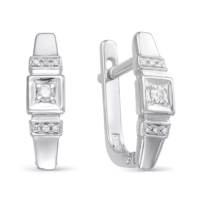 Серьги из белого золота с бриллиантом V23912510000