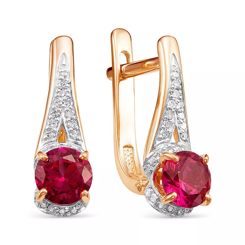 Серьги из красного золота с рубином V23901511800