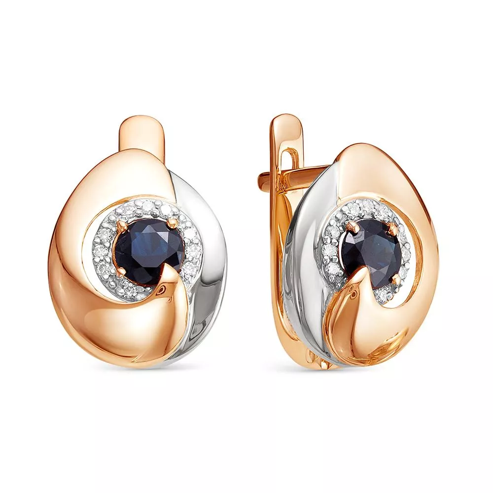 Серьги из красного золота с сапфиром V23971511600