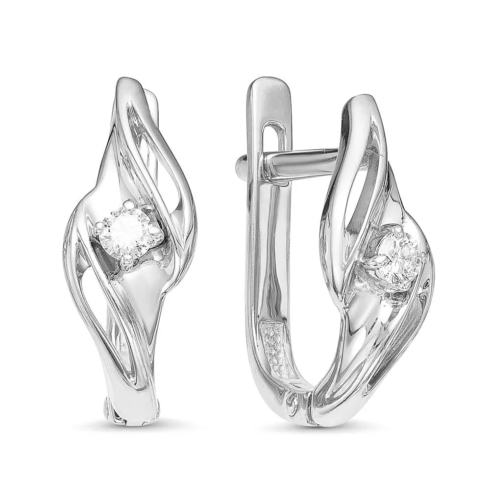 Серьги из белого золота с бриллиантом V21882510000