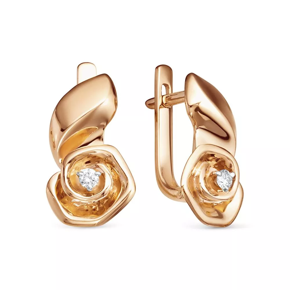 Серьги из красного золота с бриллиантом V28041510000