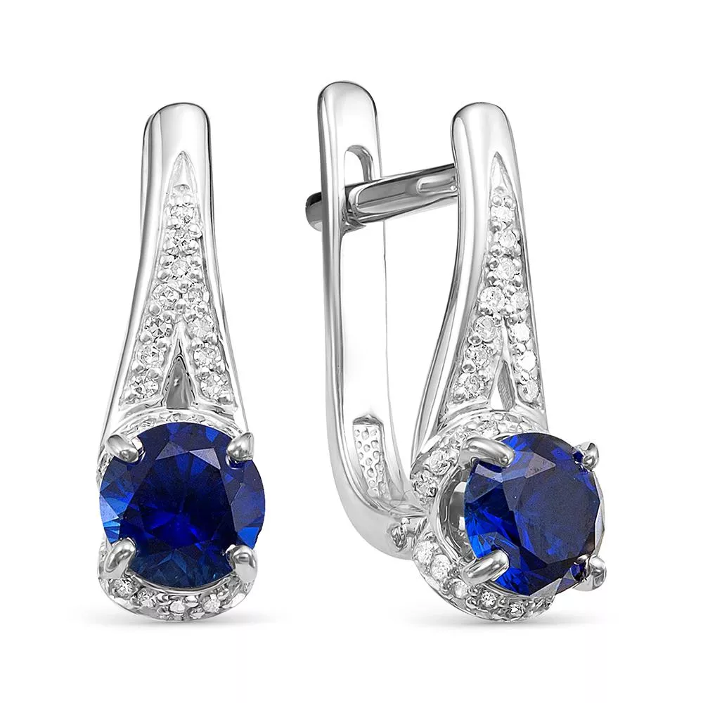 Серьги из белого золота с сапфиром V23902511600