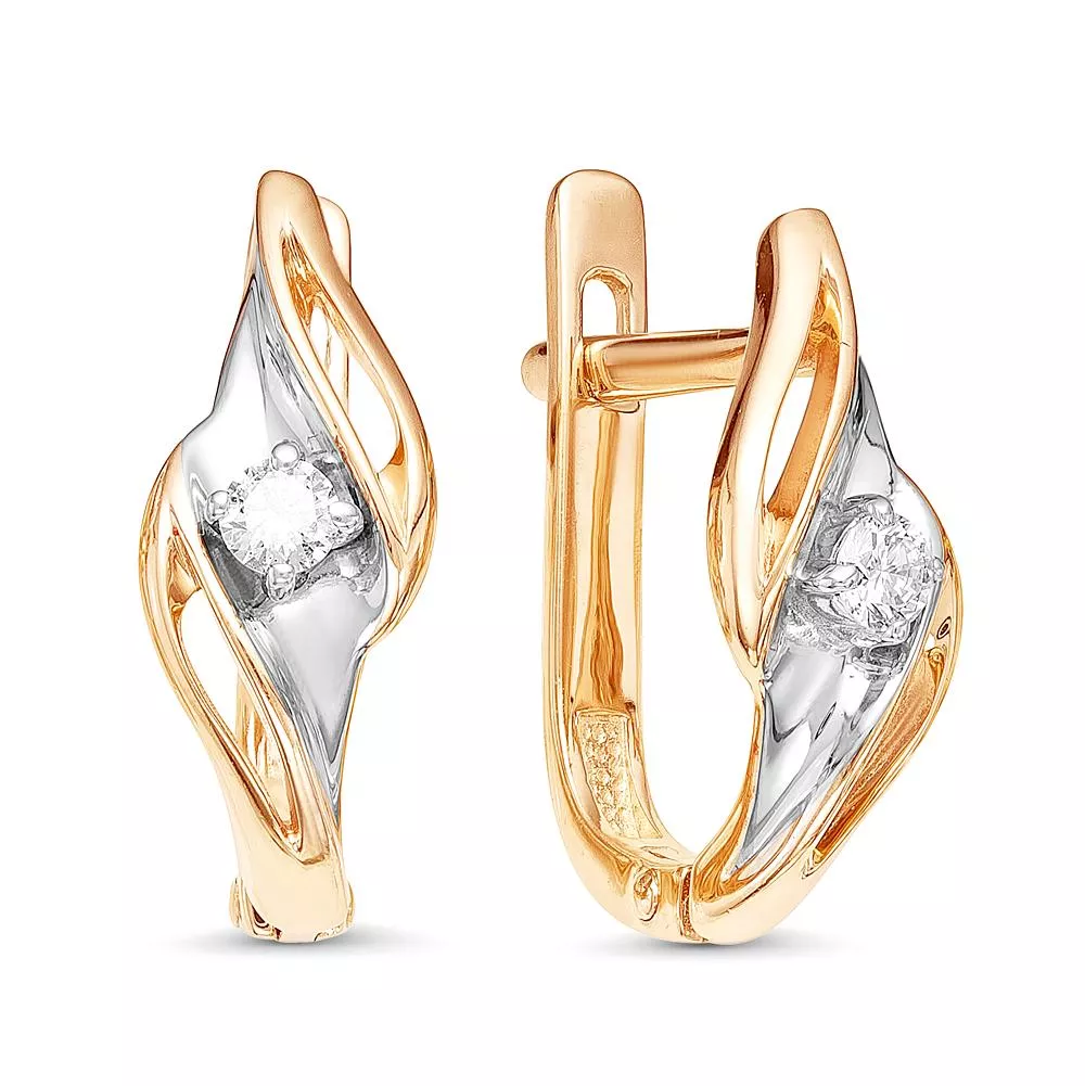 Серьги из красного золота с бриллиантом V21881510000