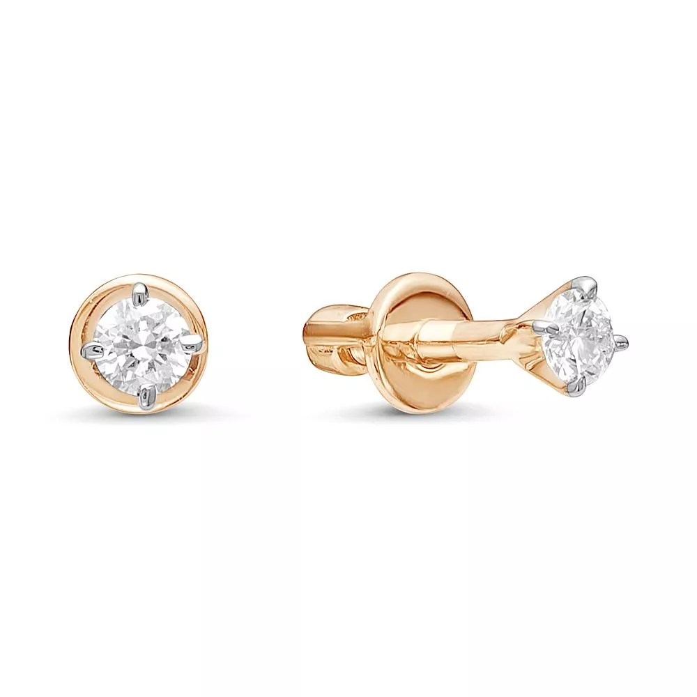 Серьги из красного золота с бриллиантом V40591510000