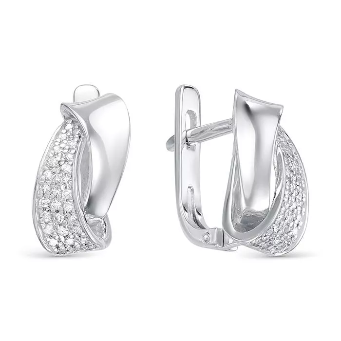 Серьги из белого золота с бриллиантом V20662510100