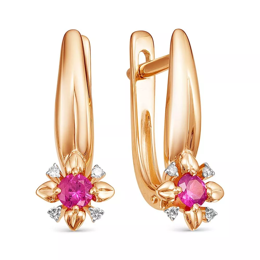 Серьги из красного золота с рубином V24201510500