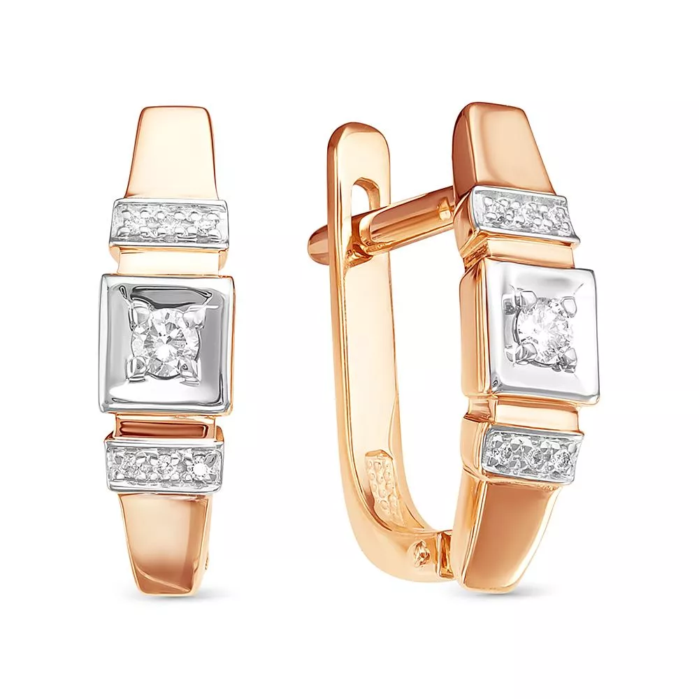 Серьги из красного золота с бриллиантом V23911510000