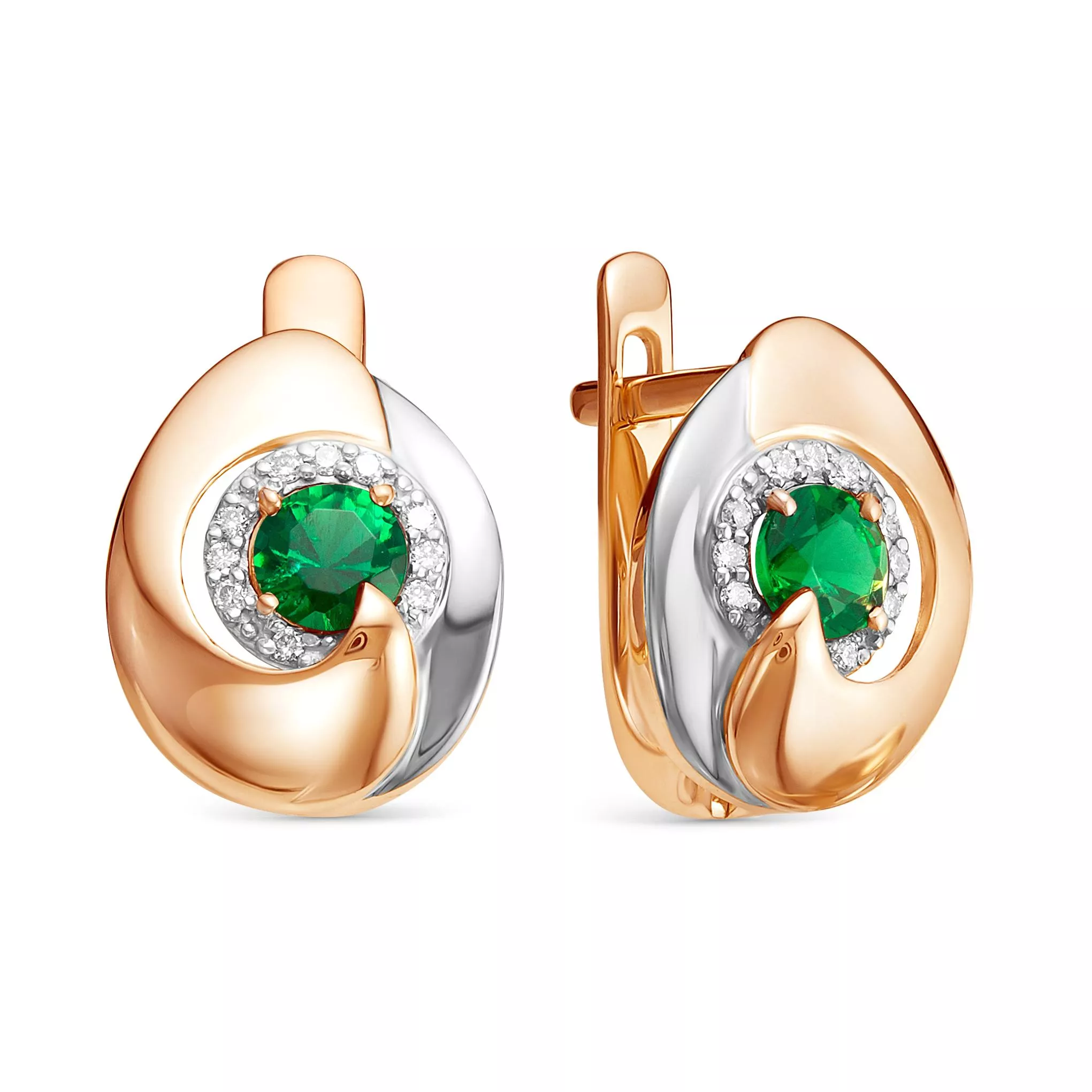 Серьги из красного золота с изумрудом V23971511700