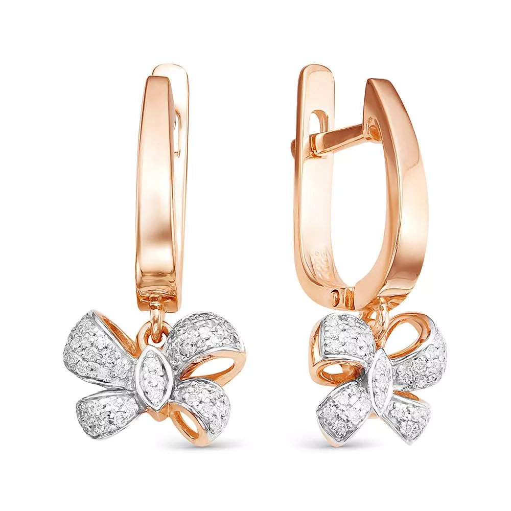 Серьги из красного золота с бриллиантом V24491510100