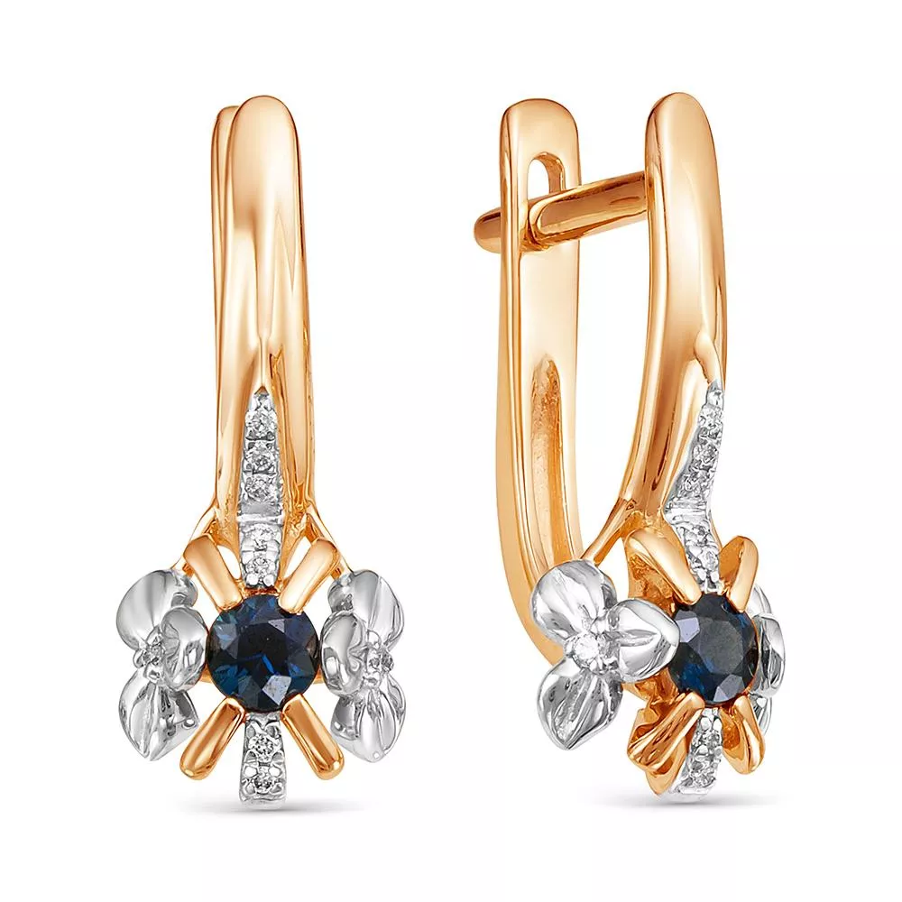 Серьги из красного золота с сапфиром V24211510300