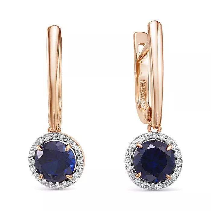 Серьги из красного золота с сапфиром V21521511600