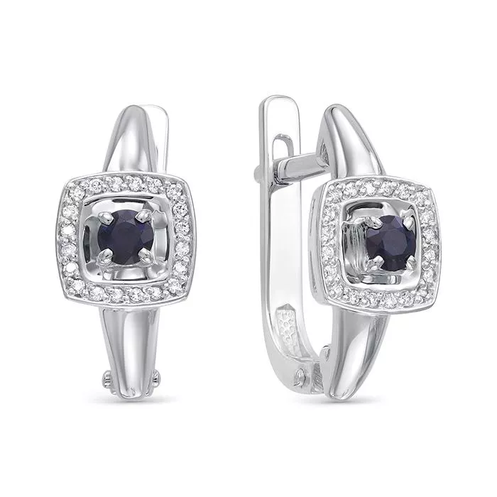 Серьги из белого золота с сапфиром V21612510300
