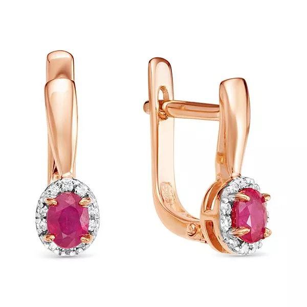 Серьги из красного золота с рубином V20221511500