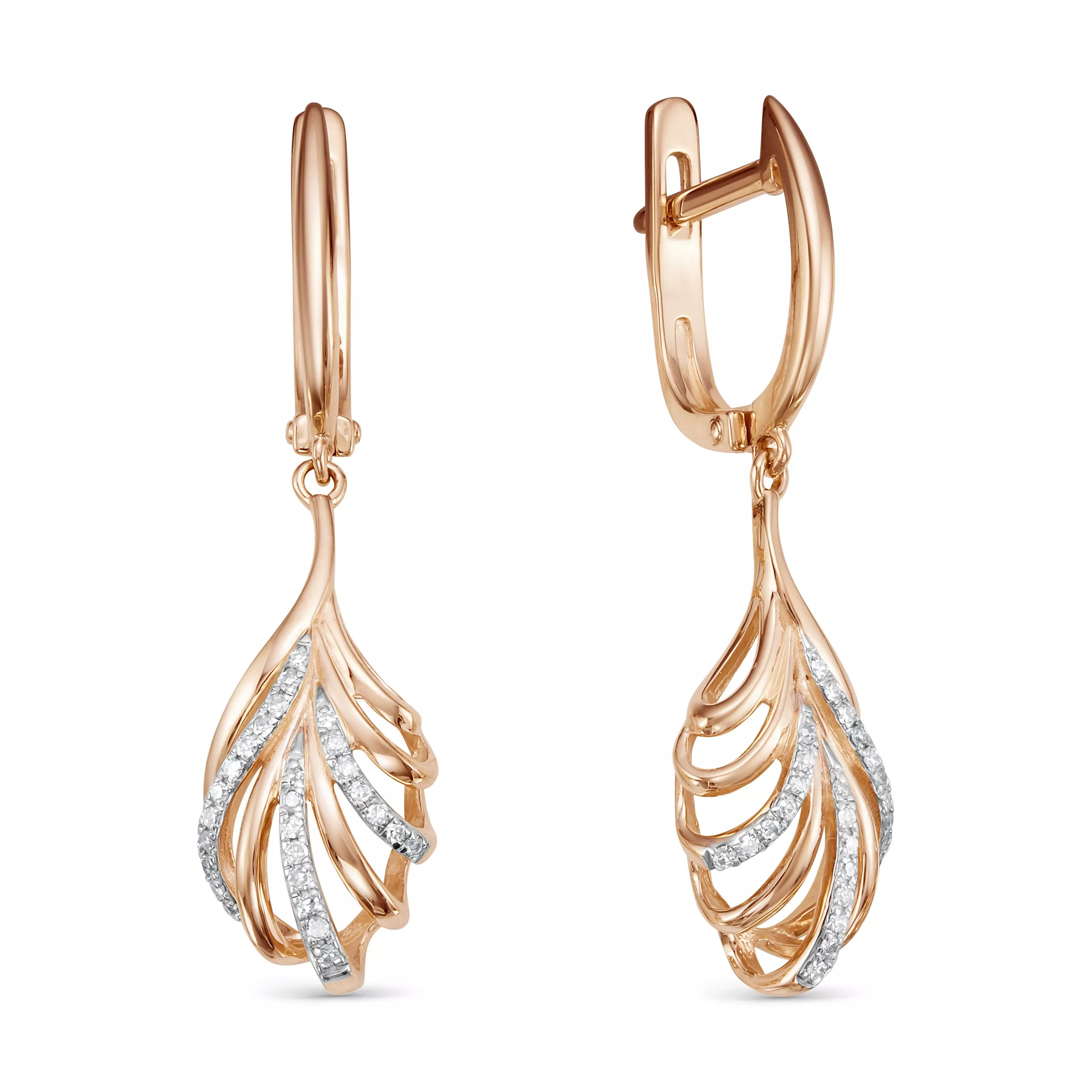 Серьги из красного золота с бриллиантом V23421510100