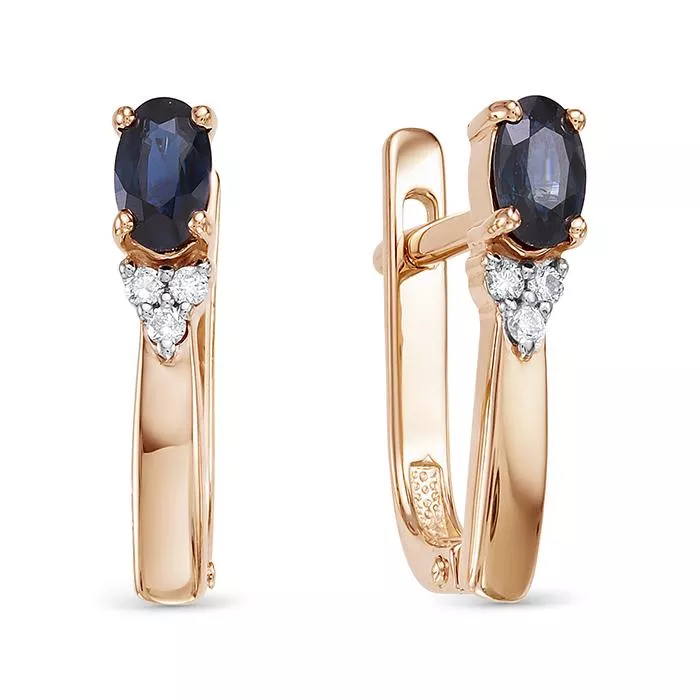 Серьги из красного золота с сапфиром V25651510300