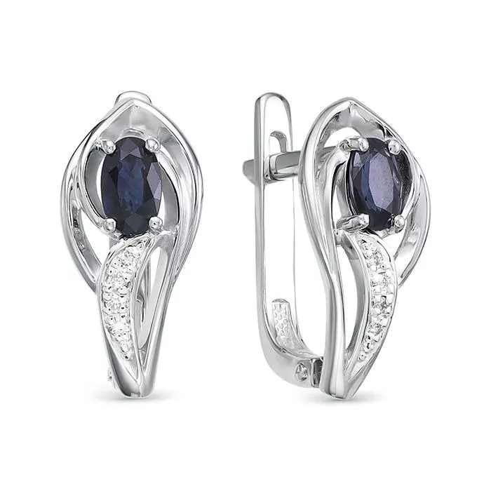 Серьги из белого золота с сапфиром V25572510300