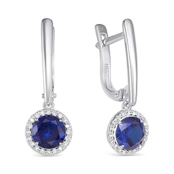 Серьги из белого золота с сапфиром V21522511600