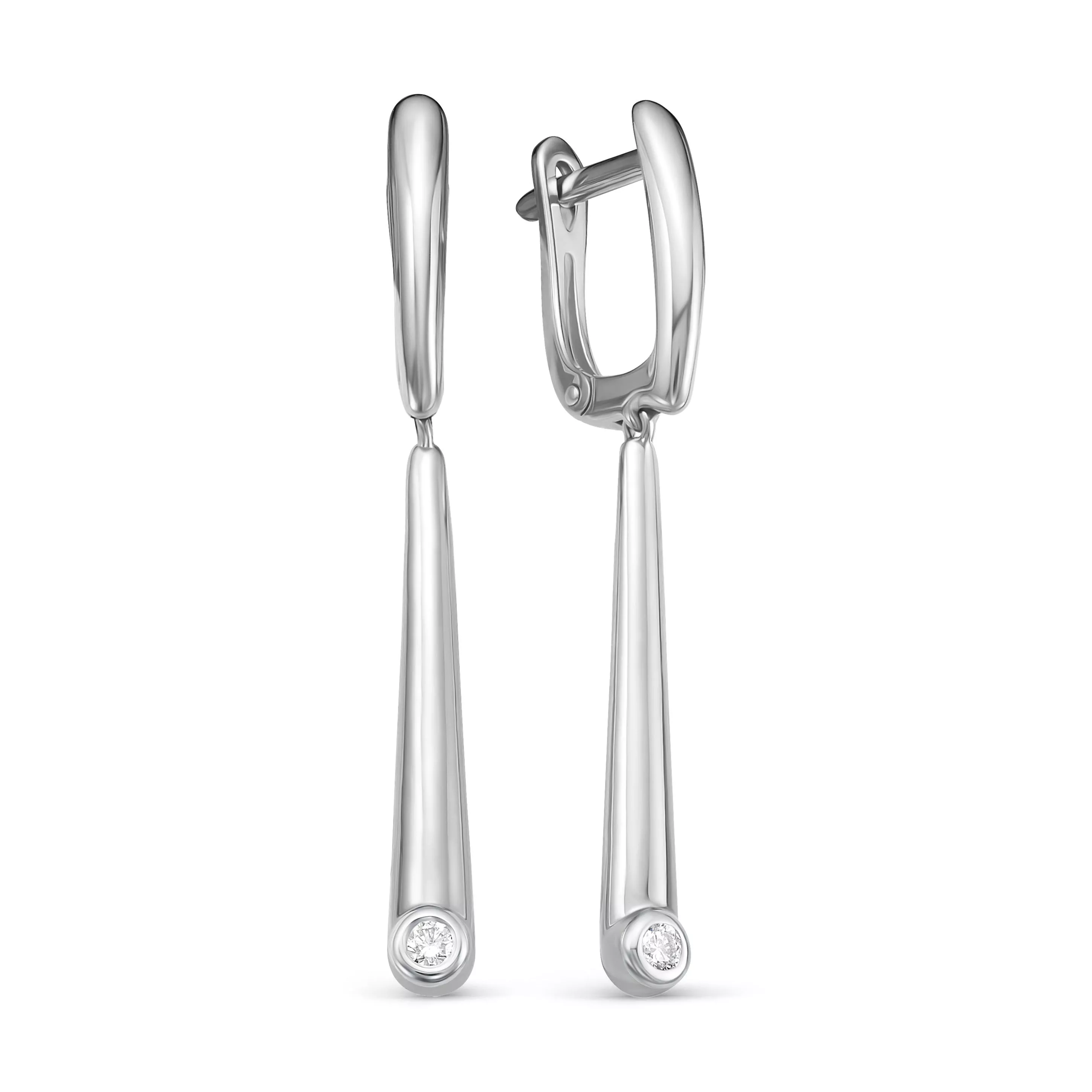 Серьги из белого золота с бриллиантом V27222510000