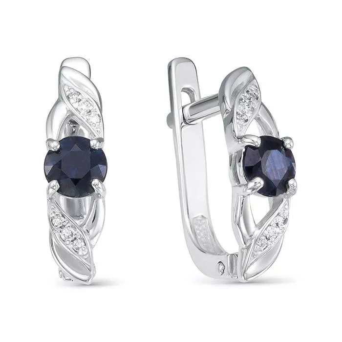 Серьги из белого золота с сапфиром V25552510300