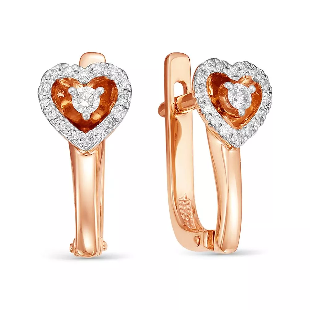 Серьги из красного золота с бриллиантом V25521510000