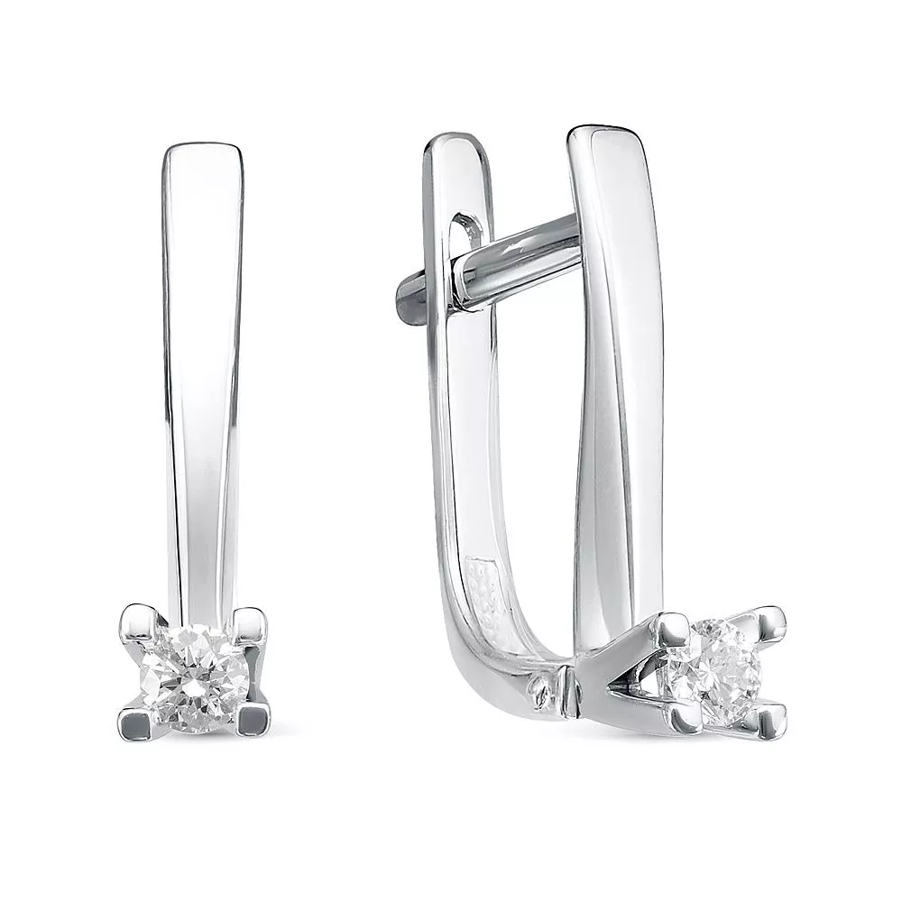 Серьги из белого золота с бриллиантом V26062510000
