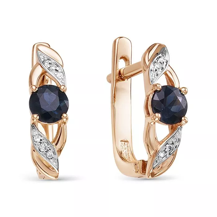 Серьги из красного золота с сапфиром V25551510300