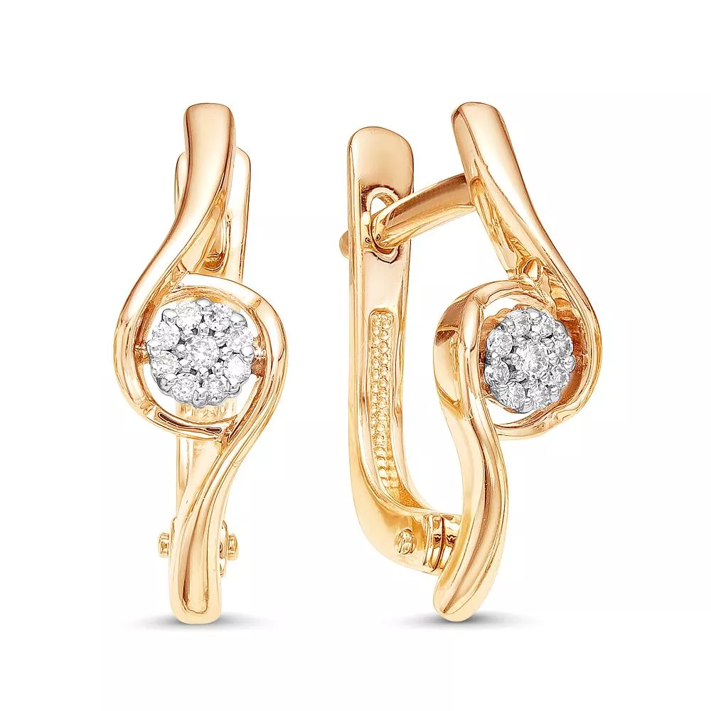 Серьги из красного золота с бриллиантом V21541510000