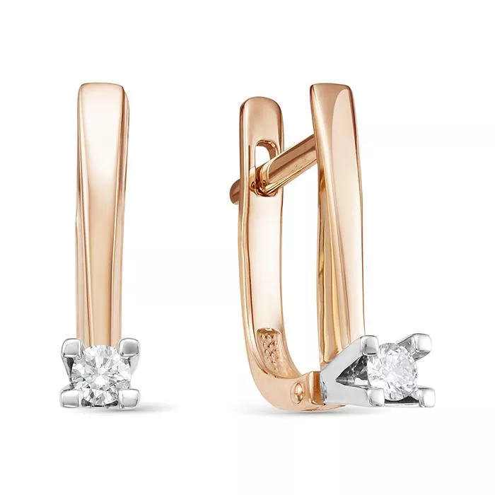 Серьги из красного золота с бриллиантом V26061510000