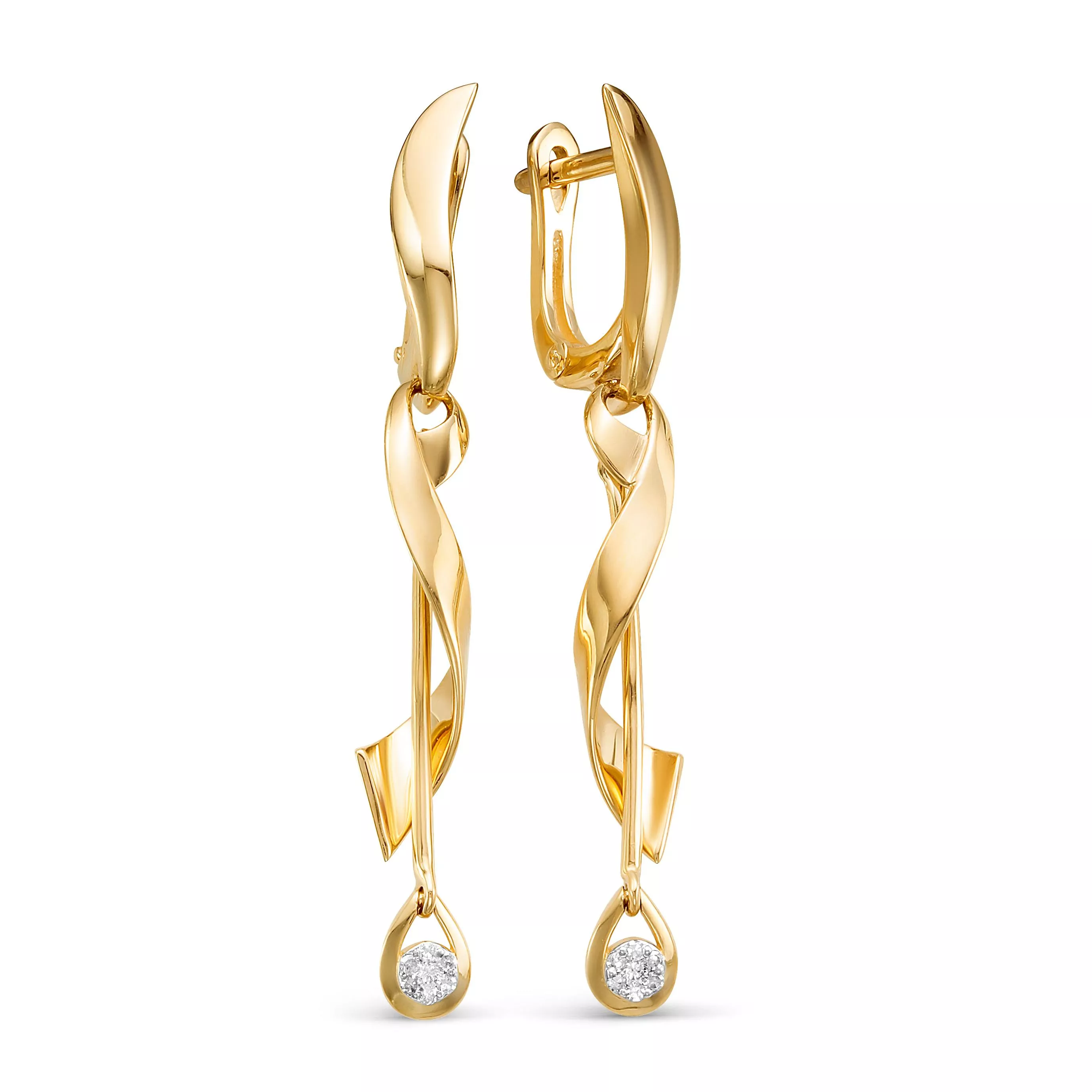 Серьги из лимонного золота с бриллиантом V27213514600