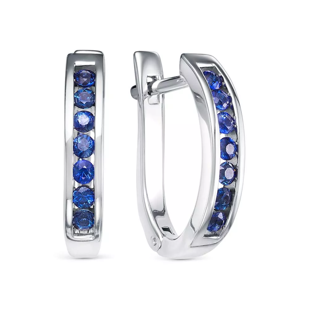 Серьги из белого золота с сапфиром V28362511000