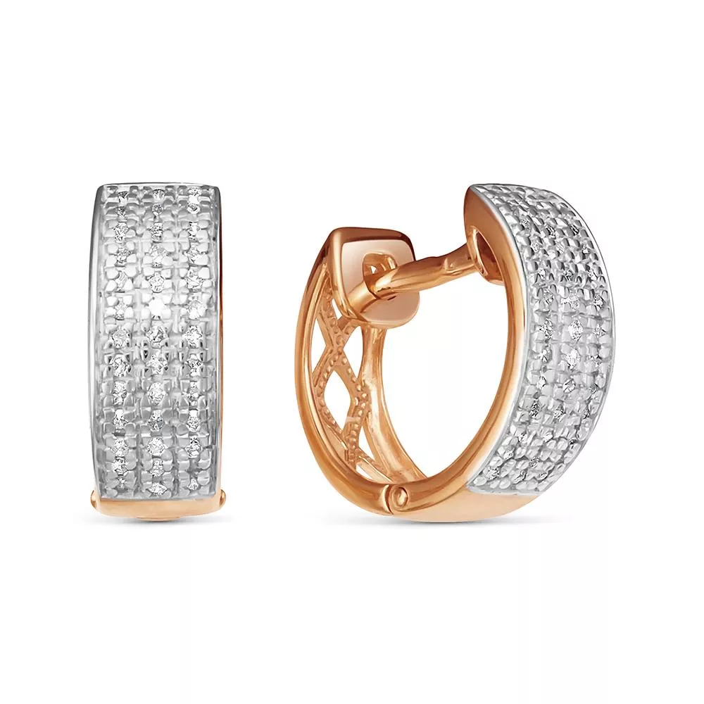 Серьги из красного золота с бриллиантом V20721510100