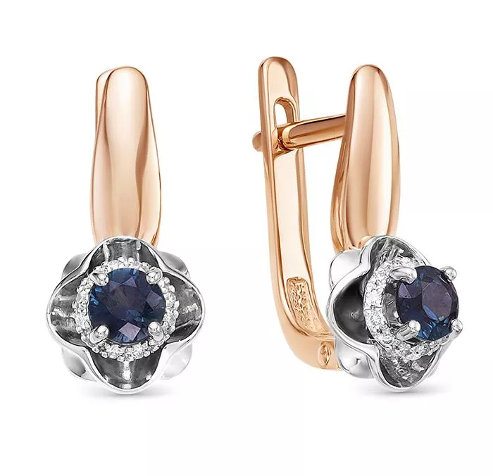 Серьги из красного золота с сапфиром V25691510300