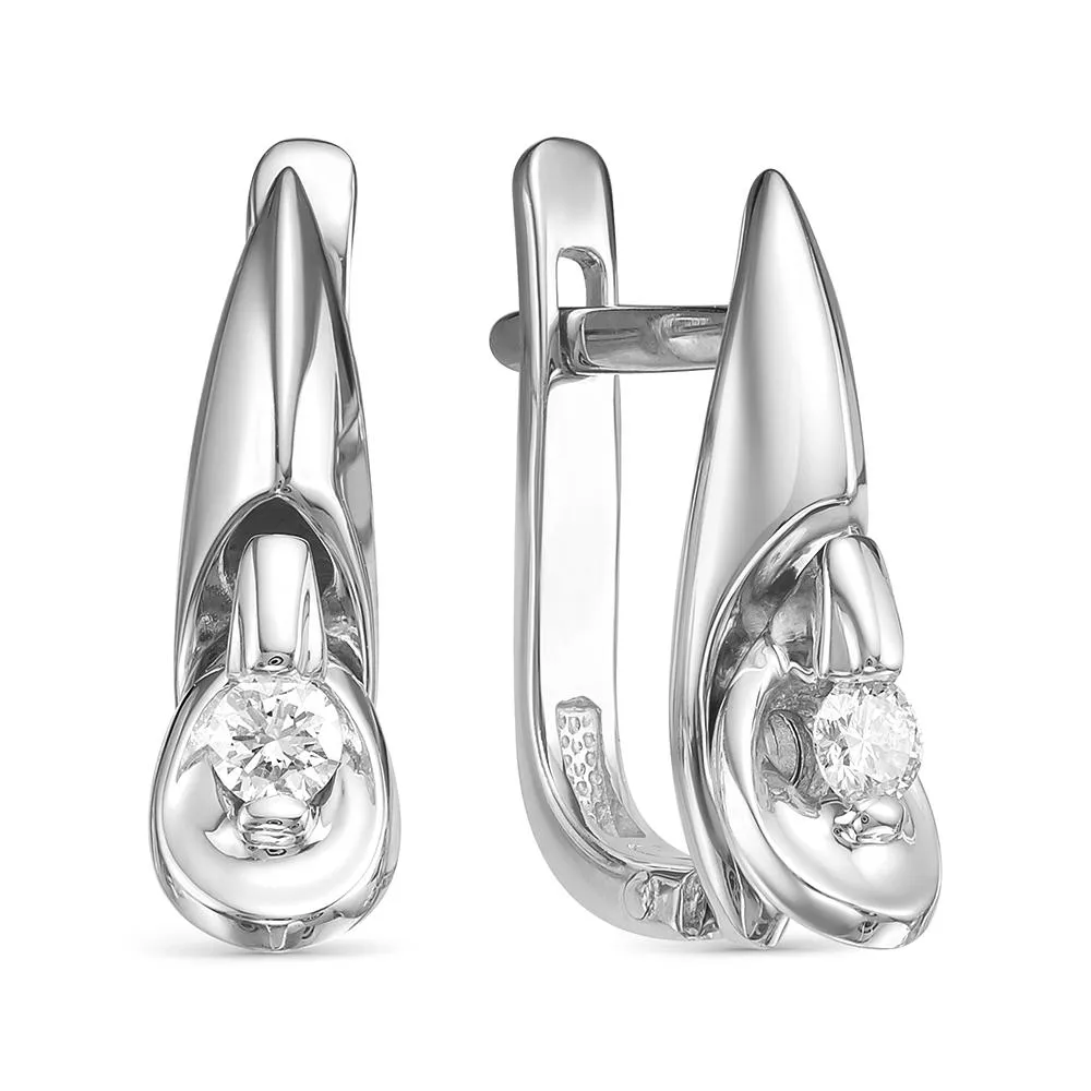 Серьги из белого золота с бриллиантом V24102510000