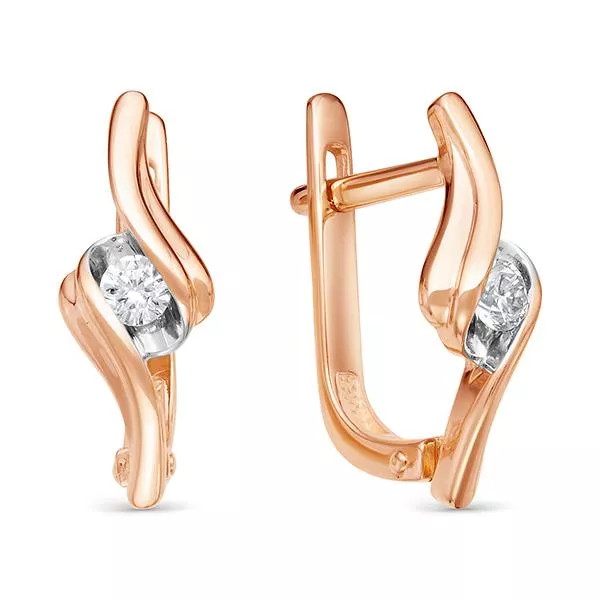 Серьги из красного золота с бриллиантом V23631510000