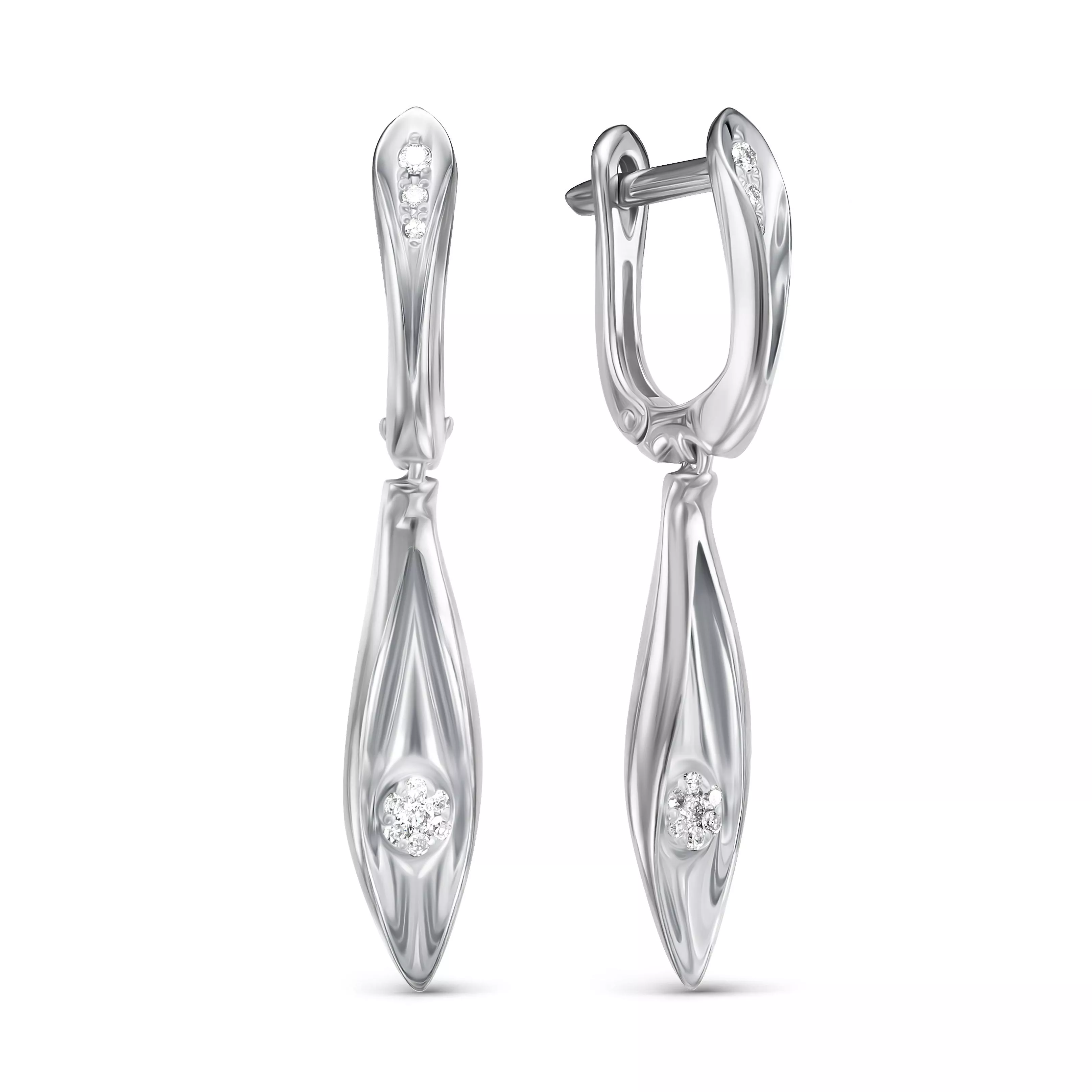 Серьги из белого золота с бриллиантом V27202514600