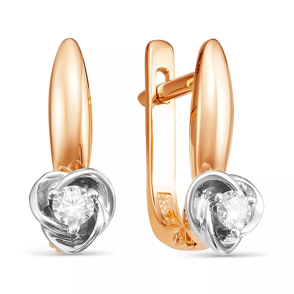 Серьги из красного золота с бриллиантом V24361510000