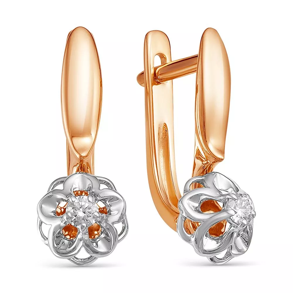 Серьги из красного золота с бриллиантом V24271510000