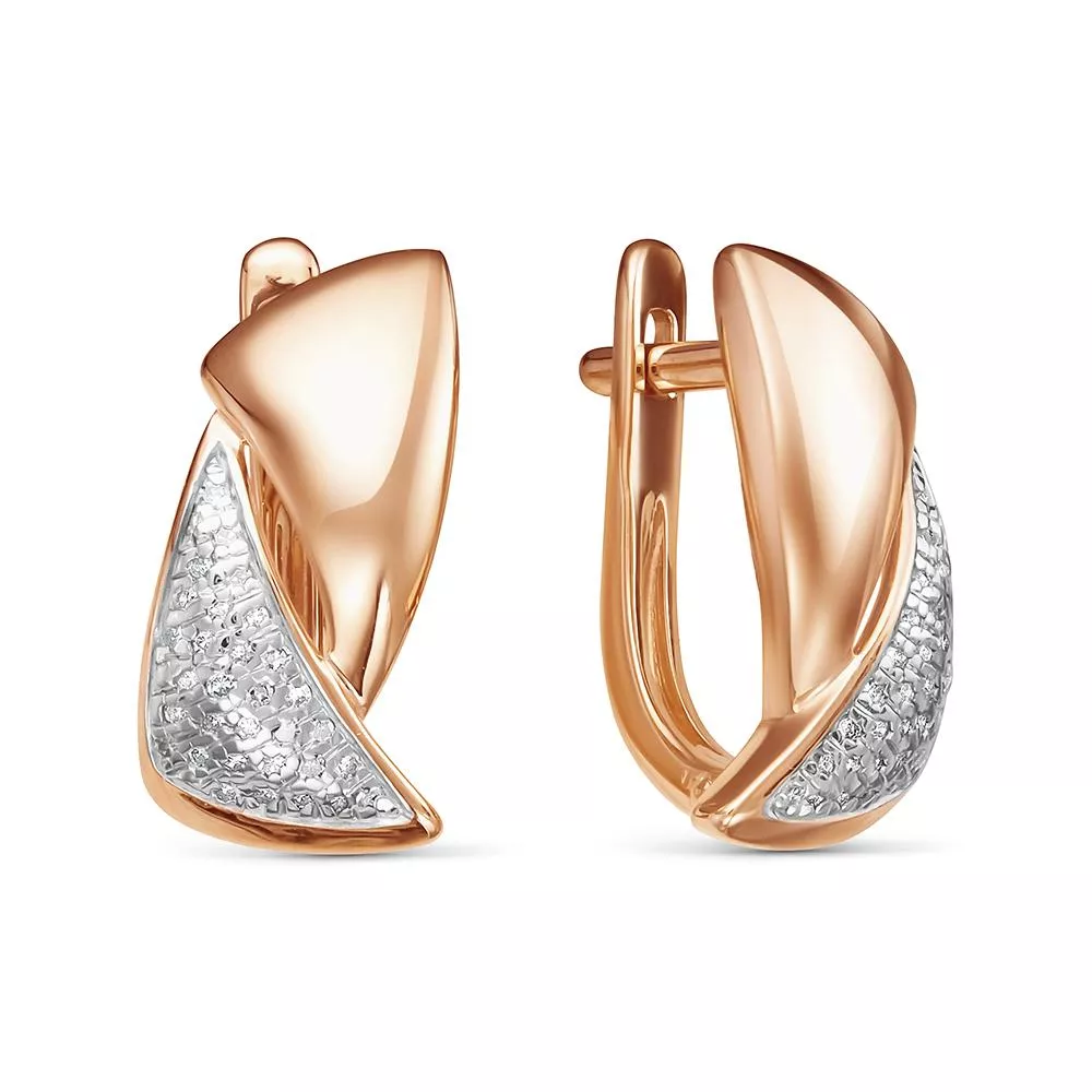 Серьги из красного золота с бриллиантом V27451510100