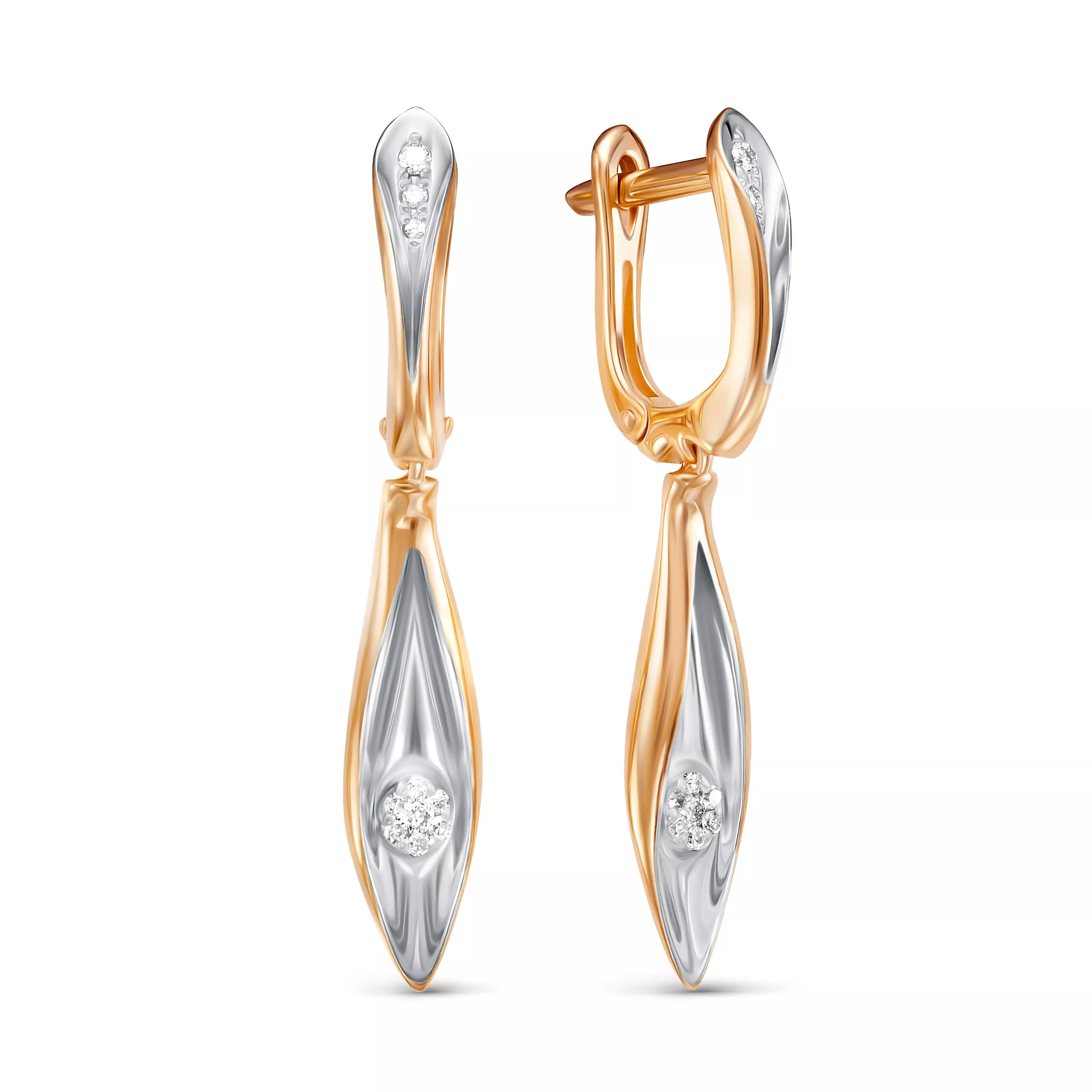 Серьги из красного золота с бриллиантом V27201514600