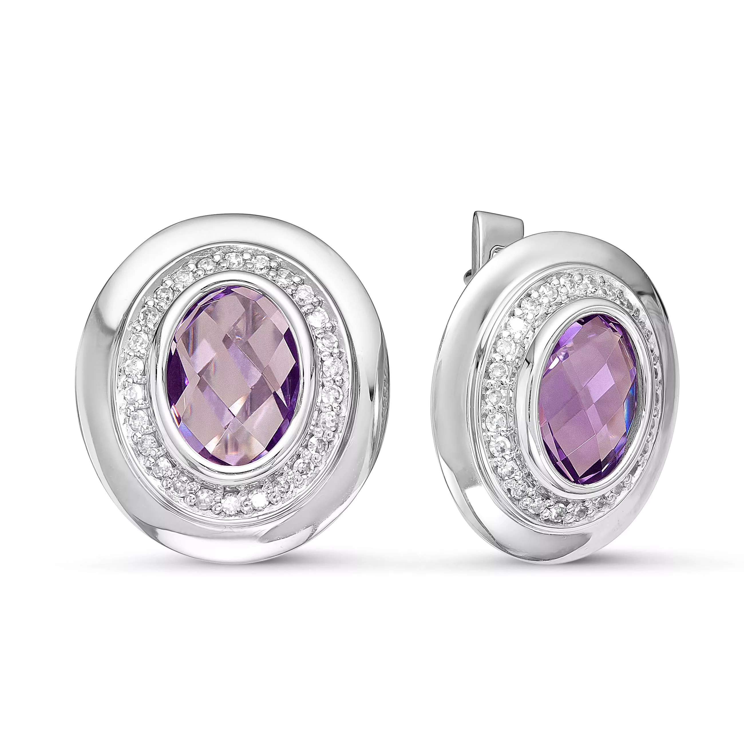 Серьги из белого золота с аметистом V20912513200