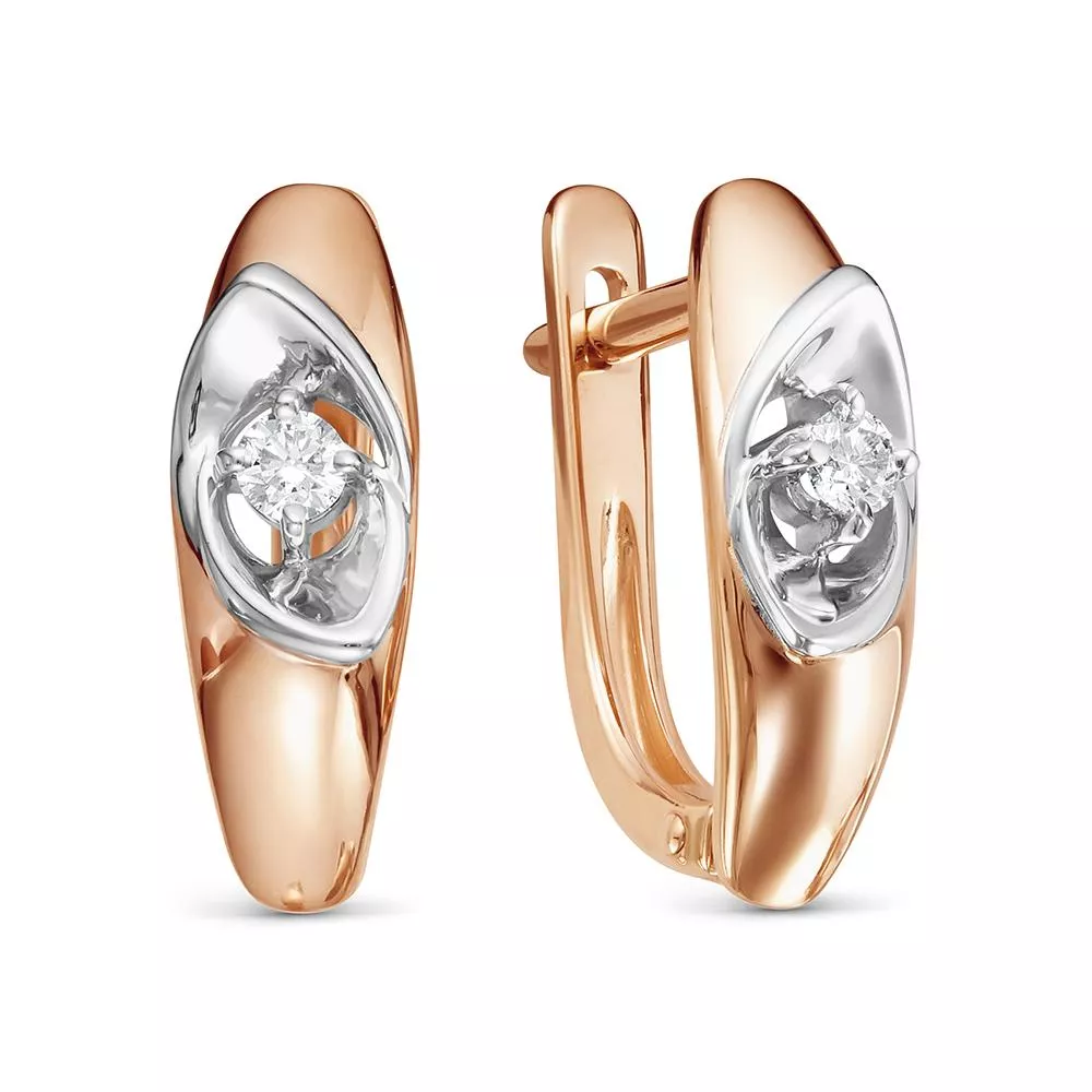 Серьги из красного золота с бриллиантом V27641510000