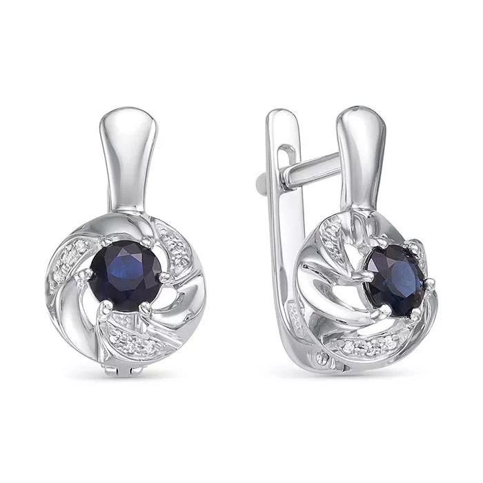 Серьги из белого золота с сапфиром V25612510300