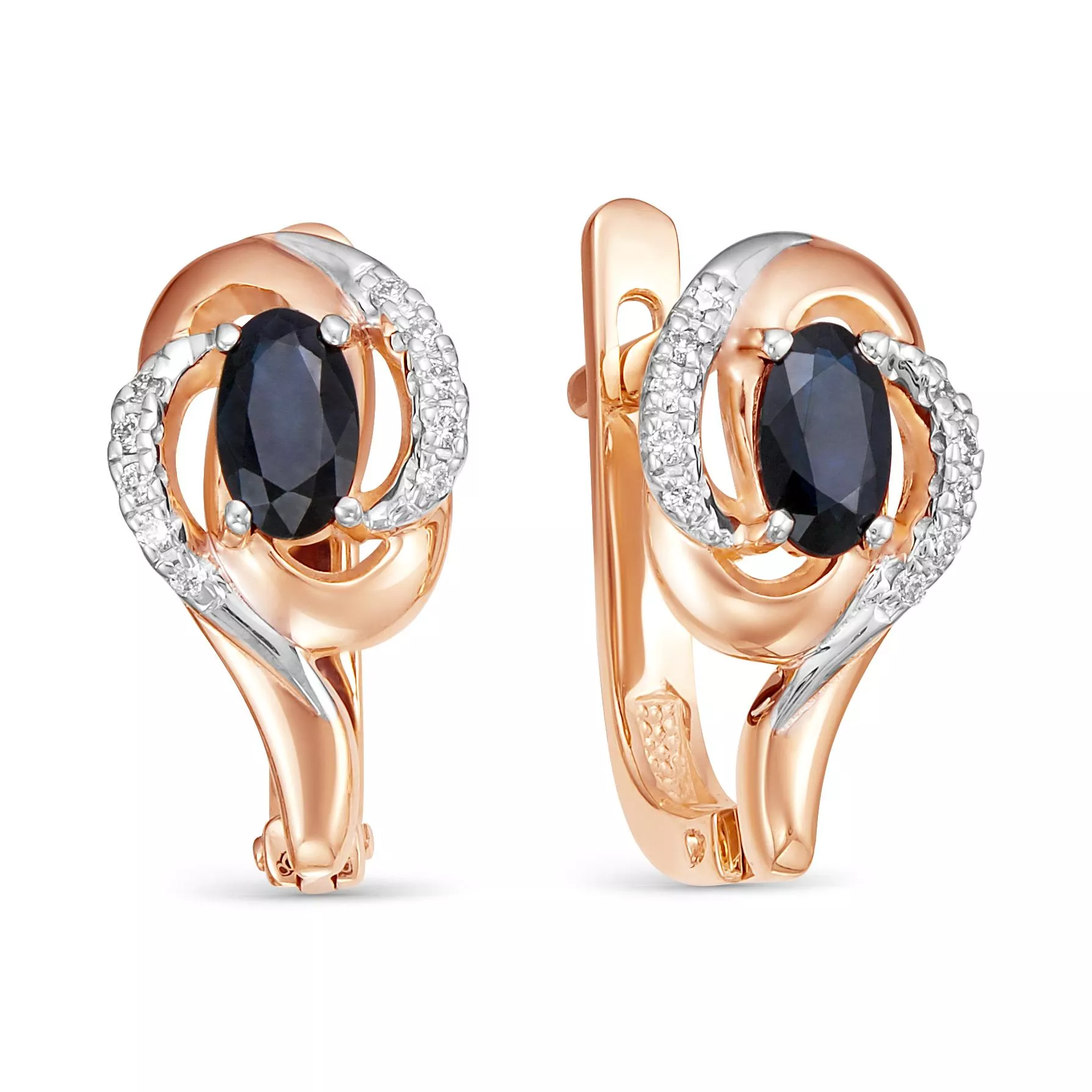 Серьги из красного золота с сапфиром V25581510300