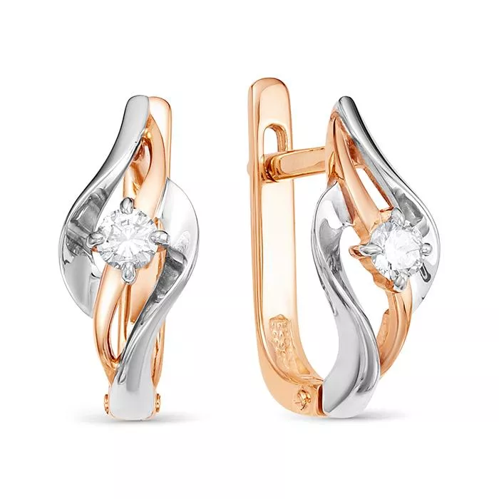 Серьги из красного золота с бриллиантом V23821510000