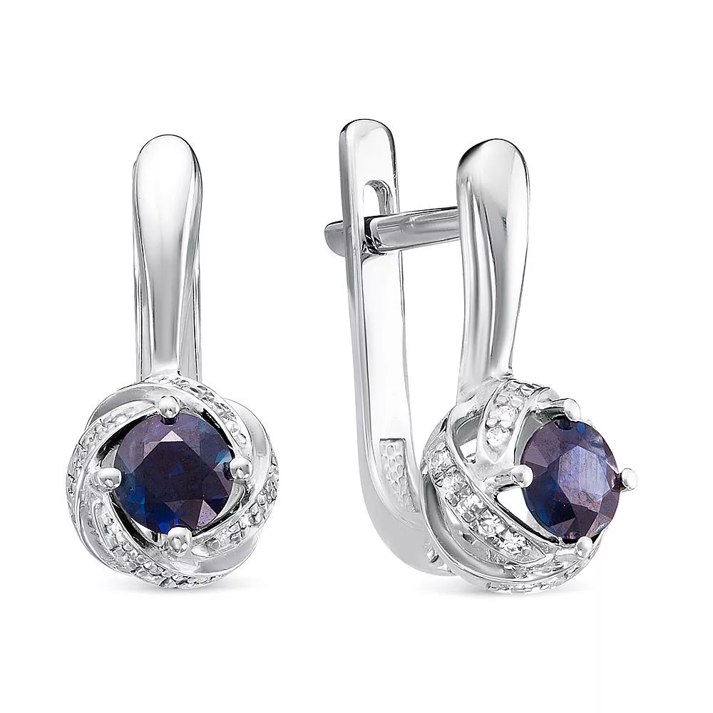 Серьги из белого золота с сапфиром V25662510300