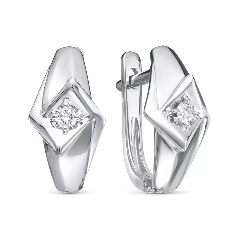 Серьги из белого золота с бриллиантом V27662510000